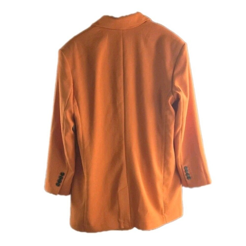 EXPRESS Twill Oversized Boyfriend Blazer Orange Two Button Size Large NWT - Picture 8 of 10